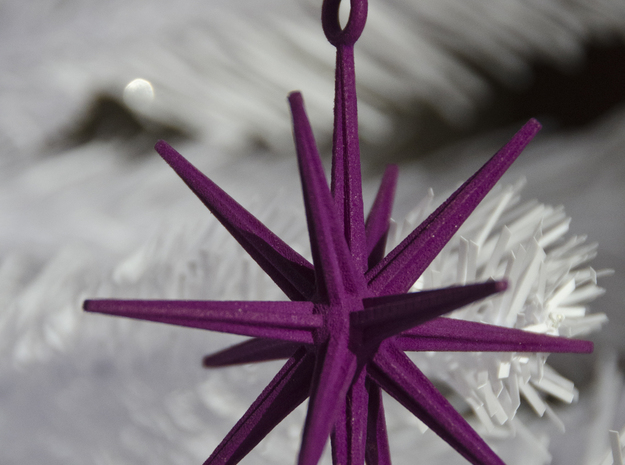 Sputnik Christmas Ornament in Purple Processed Versatile Plastic