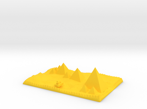 traditional view Pyramids Of Giza And Sphinx Model in Yellow Processed Versatile Plastic