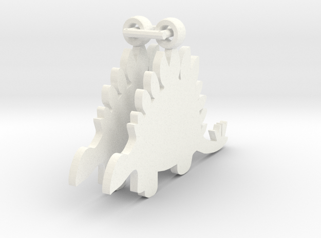 Stegosaurus earrings in White Processed Versatile Plastic