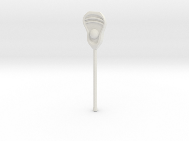 Lacrosse Stick Pendant in White Natural Versatile Plastic