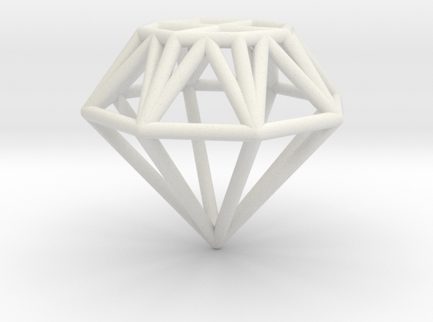 Diamond Pendant in White Natural Versatile Plastic