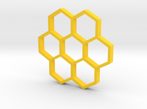 honeycomb pendant in Yellow Processed Versatile Plastic