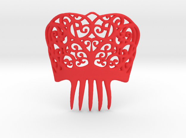 Spanish Peineta Hair Comb in Red Processed Versatile Plastic