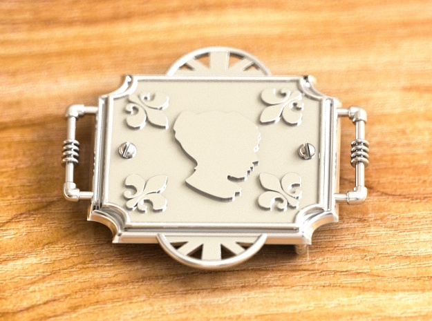 Steam Punk Buckle 35 mm(model one) in Polished Silver
