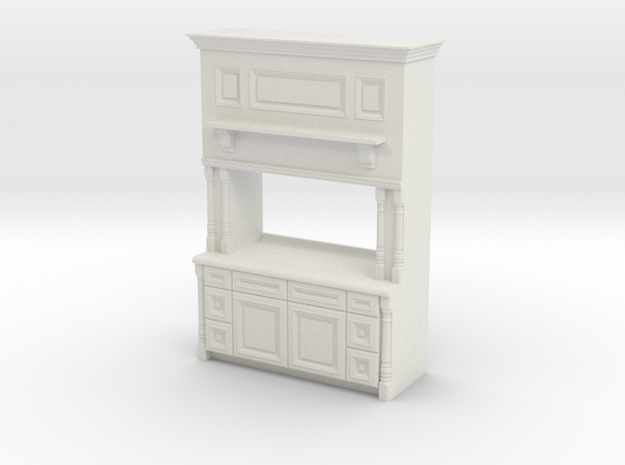 1:48 Farmhouse Cabinet, Plain in White Natural Versatile Plastic