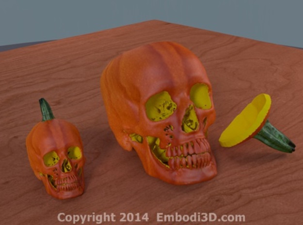 Jack-o'-lantern skull from CT scan, full size in Full Color Sandstone