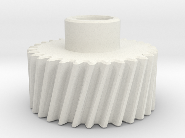 Pinion Mn=2 Z=30 Pressure Angle=20° Beta=15° in White Natural Versatile Plastic