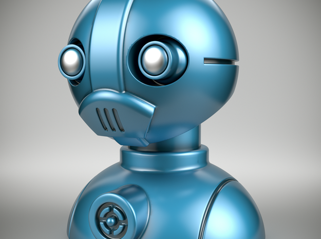 'Robust' robot bust design, model M7-001 in Full Color Sandstone