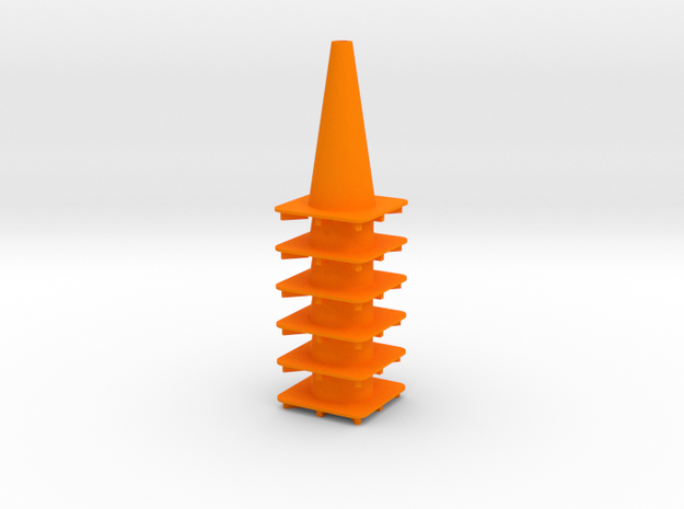 18" traffic cone 1/12th (6) in Orange Processed Versatile Plastic