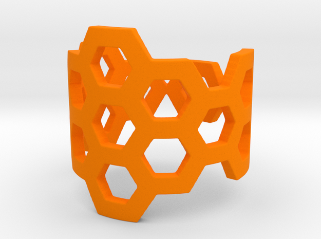 Polyaromatic Hydrocarbon Ring (Size 8) in Orange Processed Versatile Plastic