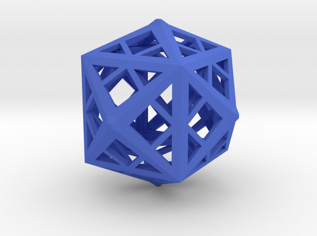 Cube frame in Blue Processed Versatile Plastic