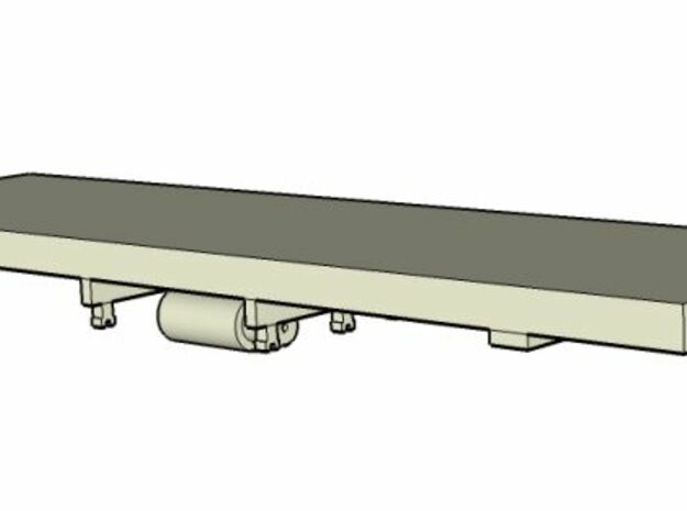 HOn30 25 foot flatcar chassis (basic) in White Natural Versatile Plastic