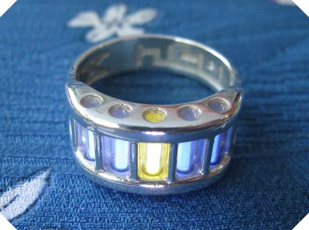 US9 Ring X: Tritium in Polished Silver