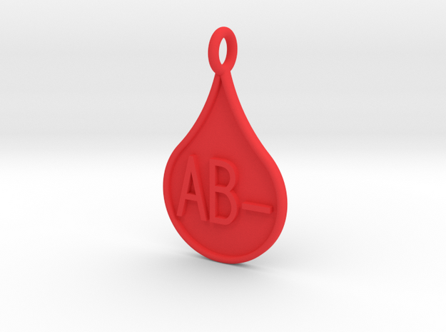 Blood type AB- in Red Processed Versatile Plastic