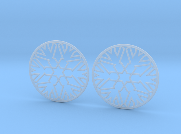 Snowflake Hoop Earrings 40mm in Tan Fine Detail Plastic