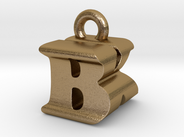3D Monogram Pendant - BKF1 in Polished Gold Steel