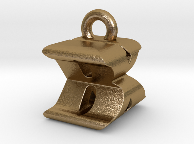 3D Monogram Pendant - BXF1 in Polished Gold Steel