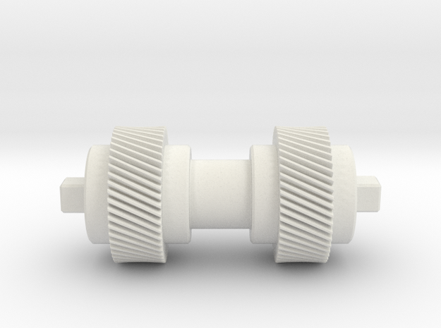 Double helical gear Mn=1 Z=50 Pressure Angle=20° in White Natural Versatile Plastic