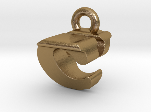 3D Monogram Pendant - CVF1 in Polished Gold Steel