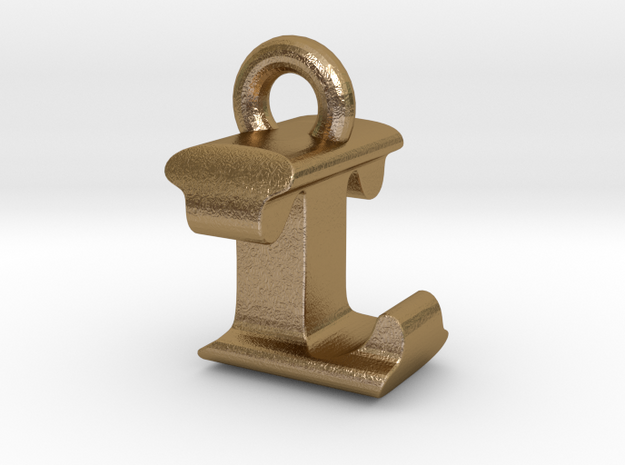 3D Monogram Pendant - LTF1 in Polished Gold Steel