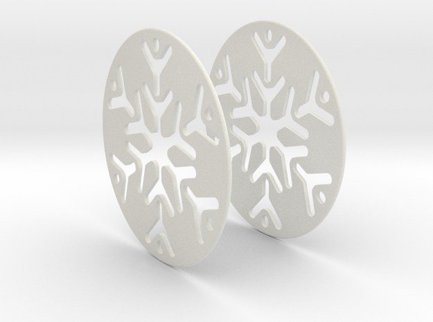 Snowflake 3 Hoop Earrings 50mm in White Natural Versatile Plastic