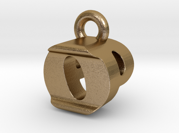 3D Monogram Pendant - OPF1 in Polished Gold Steel