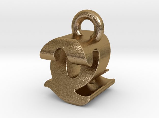 3D Monogram - QZF1 in Polished Gold Steel