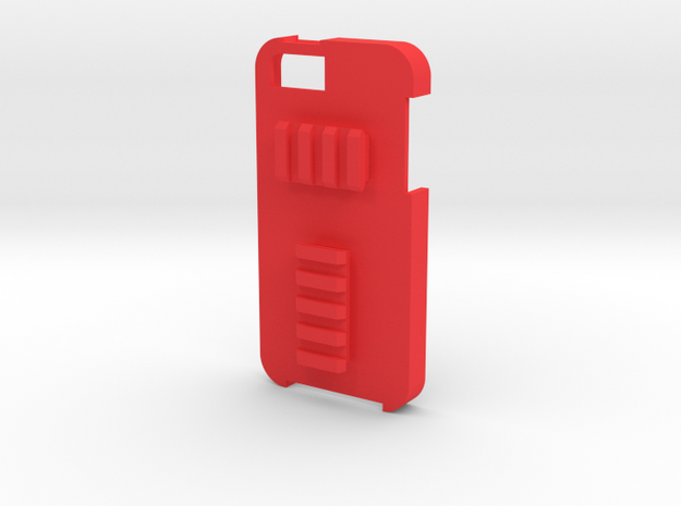 iPhone 5 Picatinny Case (Back Rails) in Red Processed Versatile Plastic