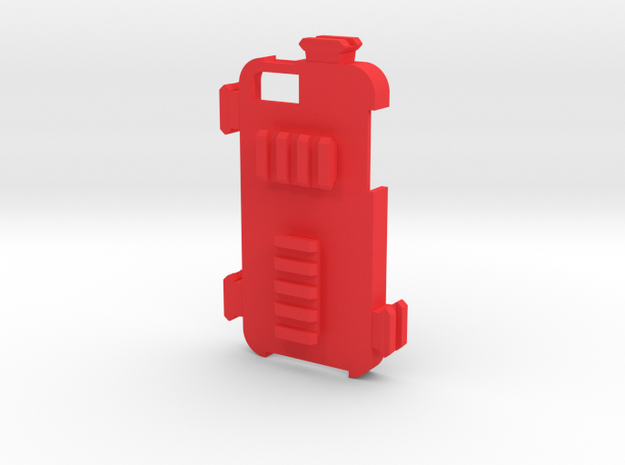 iPhone 5 Picatinny Case (All Rails) in Red Processed Versatile Plastic