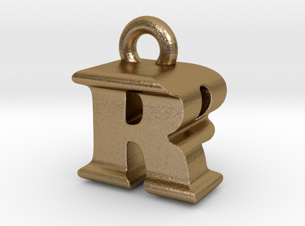 3D Monogram - RPF1 in Polished Gold Steel