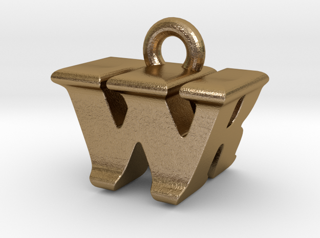 3D Monogram - WRF1 in Polished Gold Steel