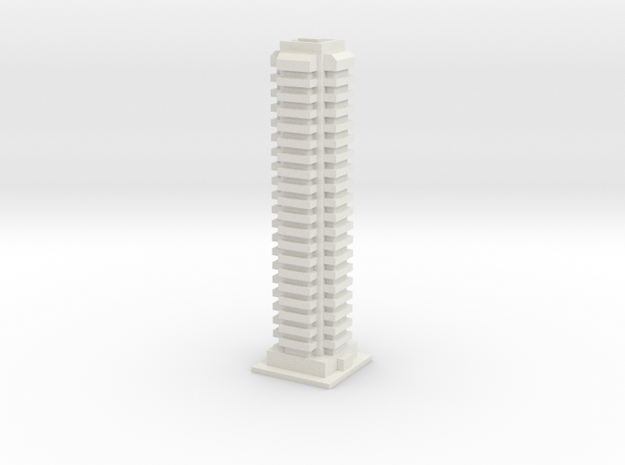Tower Block 1 in White Natural Versatile Plastic