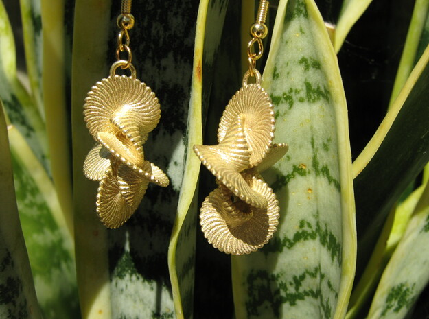 Coil 140 Earrings in Natural Brass