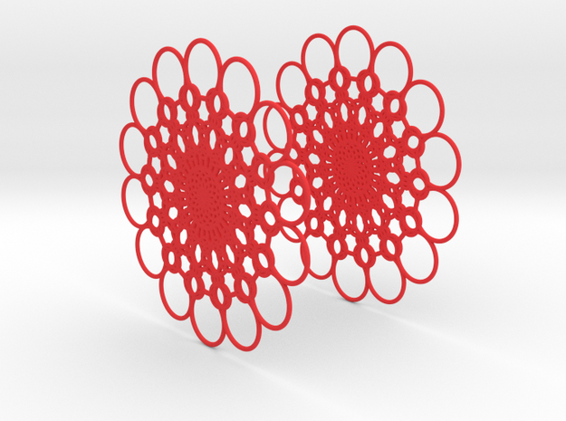 Flowerish 10 Big Hoop Earrings 60mm in Red Processed Versatile Plastic