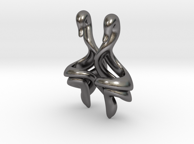 Swan Earrings (select a size) in Polished Nickel Steel