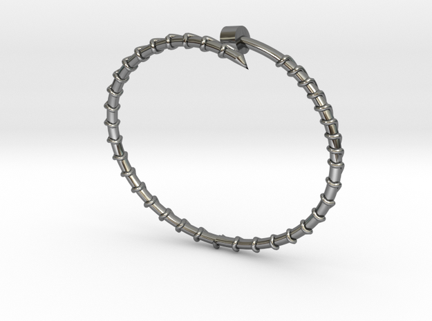 Dainty Screw Bracelet -Small in Fine Detail Polished Silver