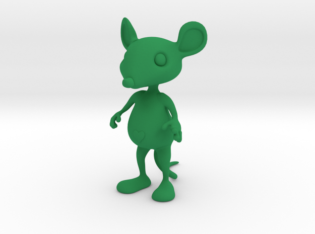 Tiny Heart Mouse in Green Processed Versatile Plastic
