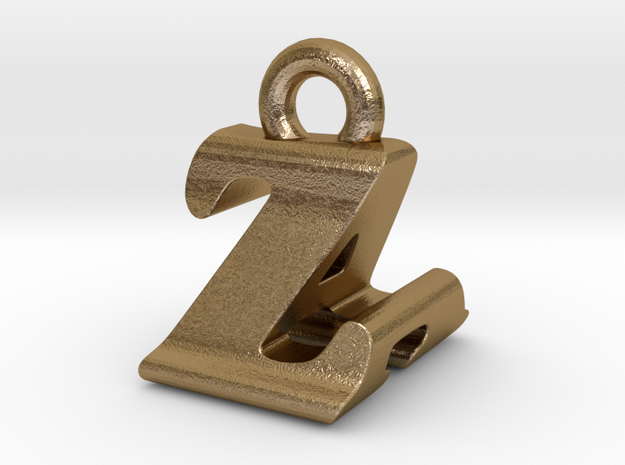 3D Monogram - ZAF1 in Polished Gold Steel