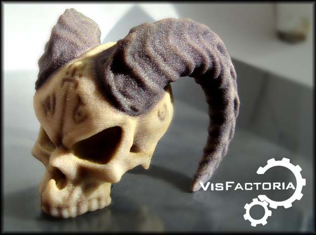 Horned Demonic Skull, Matilda in Full Color Sandstone