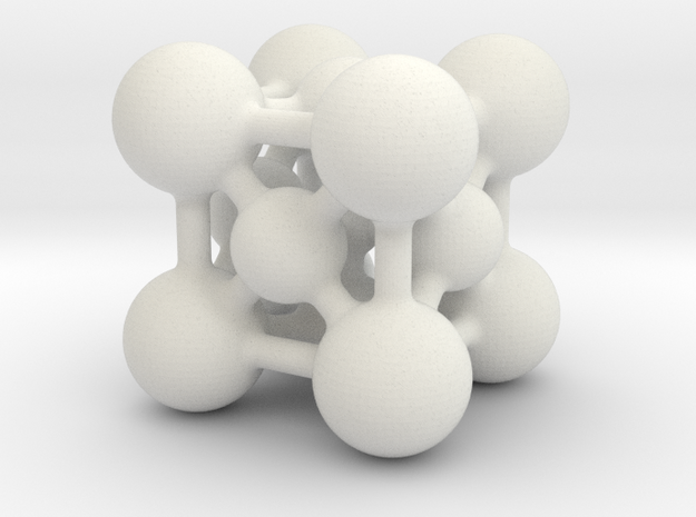 Perovskite (ABO3) Crystal Structure (2cm) in White Natural Versatile Plastic