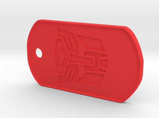 Autobot Dog Tag (Rimmed) in Red Processed Versatile Plastic