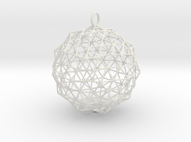 Christmas Bauble 1 in White Natural Versatile Plastic