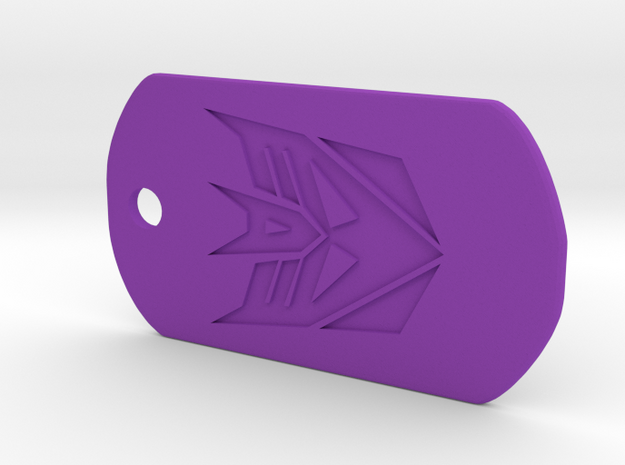 Decepticon Dog Tag in Purple Processed Versatile Plastic