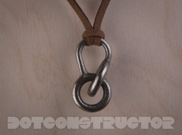 Interlocking Hoops Keychain in Polished Bronzed Silver Steel