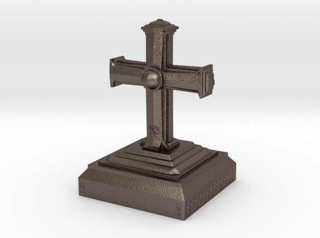 The Cross in Polished Bronzed Silver Steel