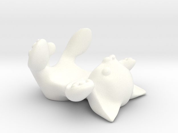 Flat Cat, Chopstick Holder (ceramic) in White Processed Versatile Plastic
