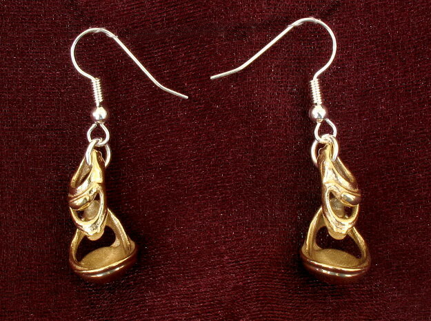 Julia's Basket Earrings in Polished Brass