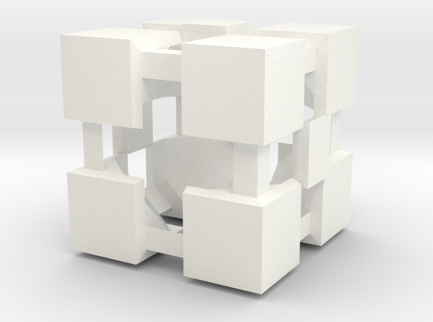 Cube in White Processed Versatile Plastic