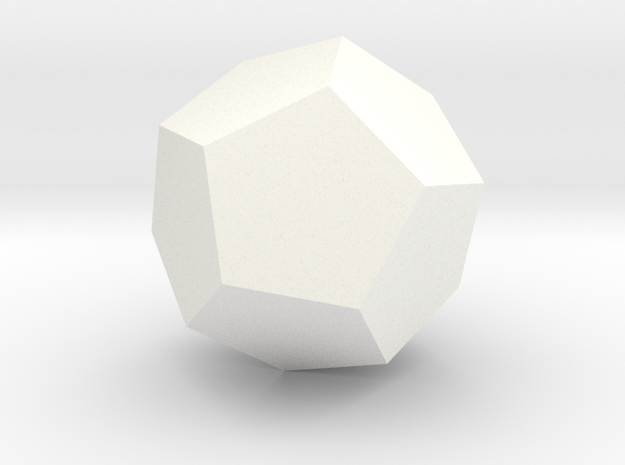 Dodecahedron in White Processed Versatile Plastic