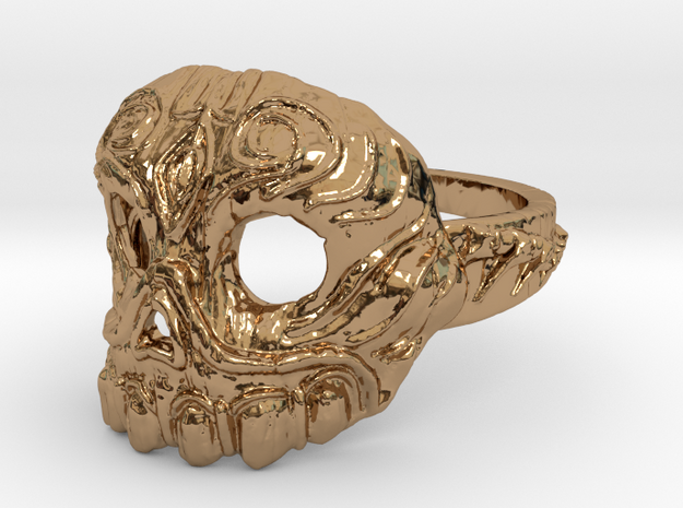 Dr.K Skull Ring Size 5 in Polished Brass